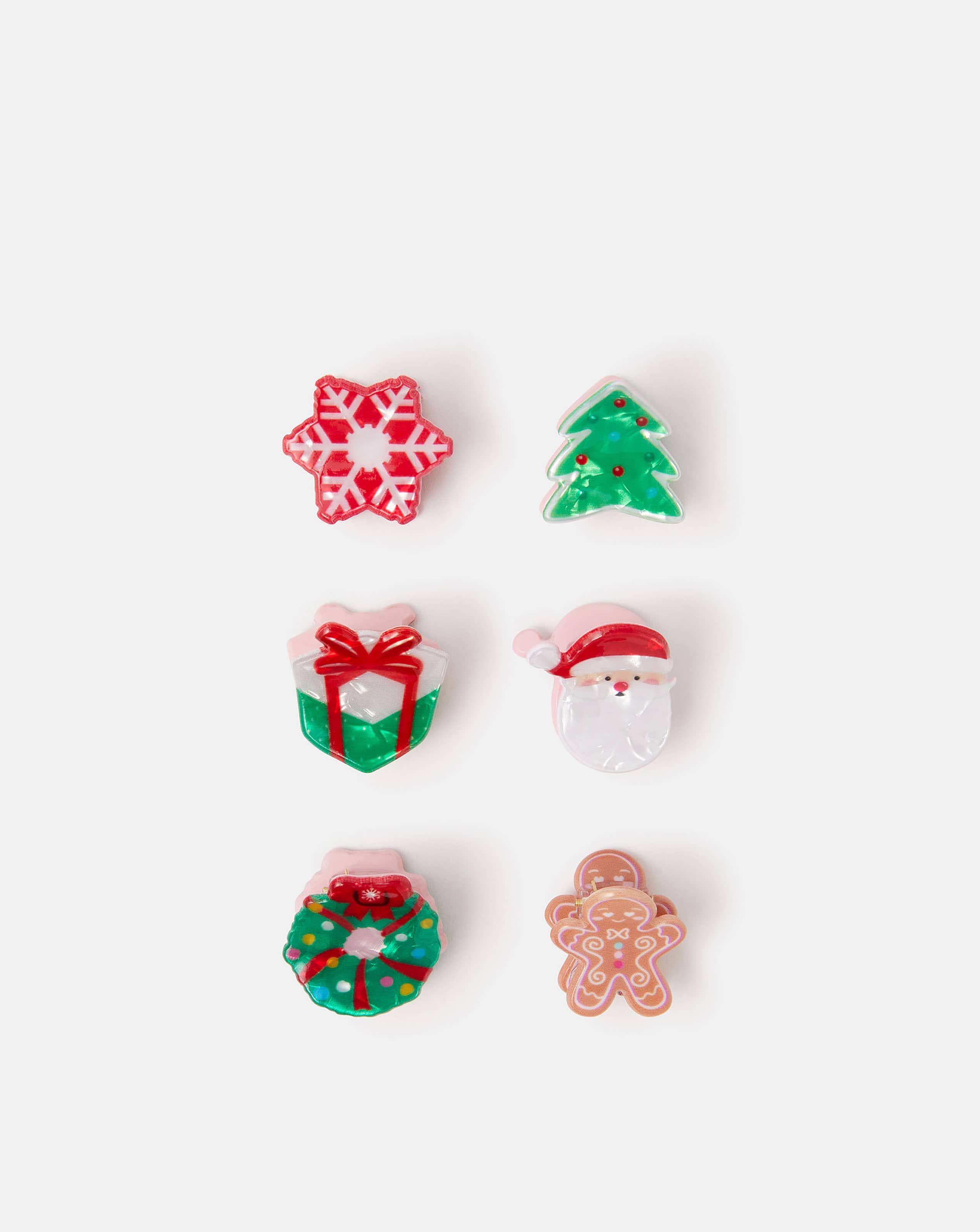 New In - Accessorize 6pk Mini Christmas Clips