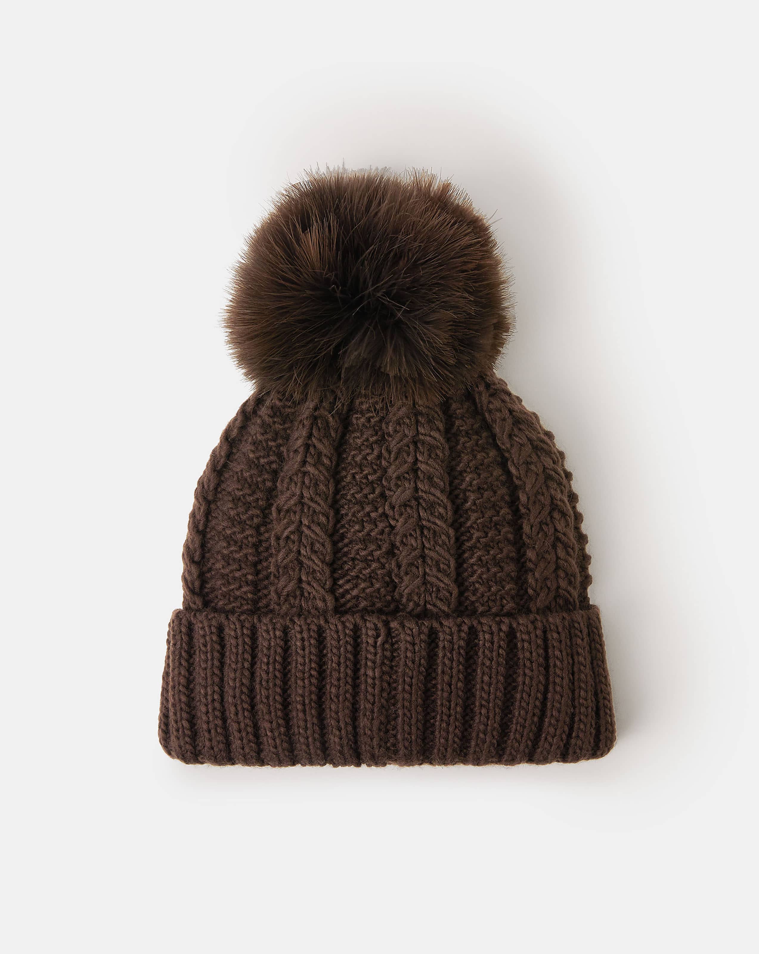 New In - Accessorize Fluffy Pom Beanie Hat