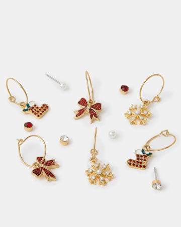 Accessorize 6-Pack Christmas Earrings