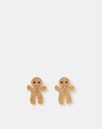 Accessorize Diamante Gingerbread Man Earrings