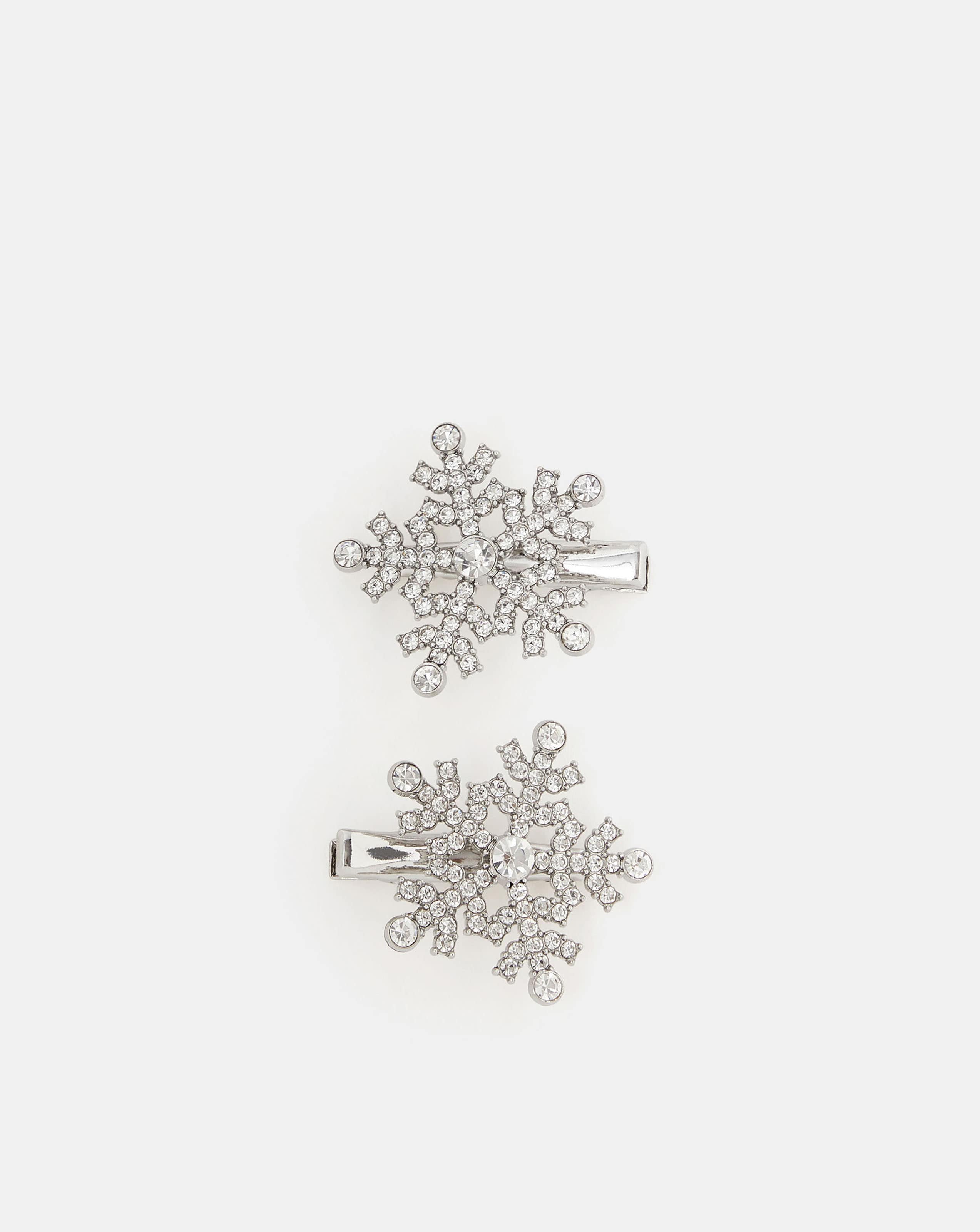 New In - Accessorize 2pk Diamante Snowflake Clips