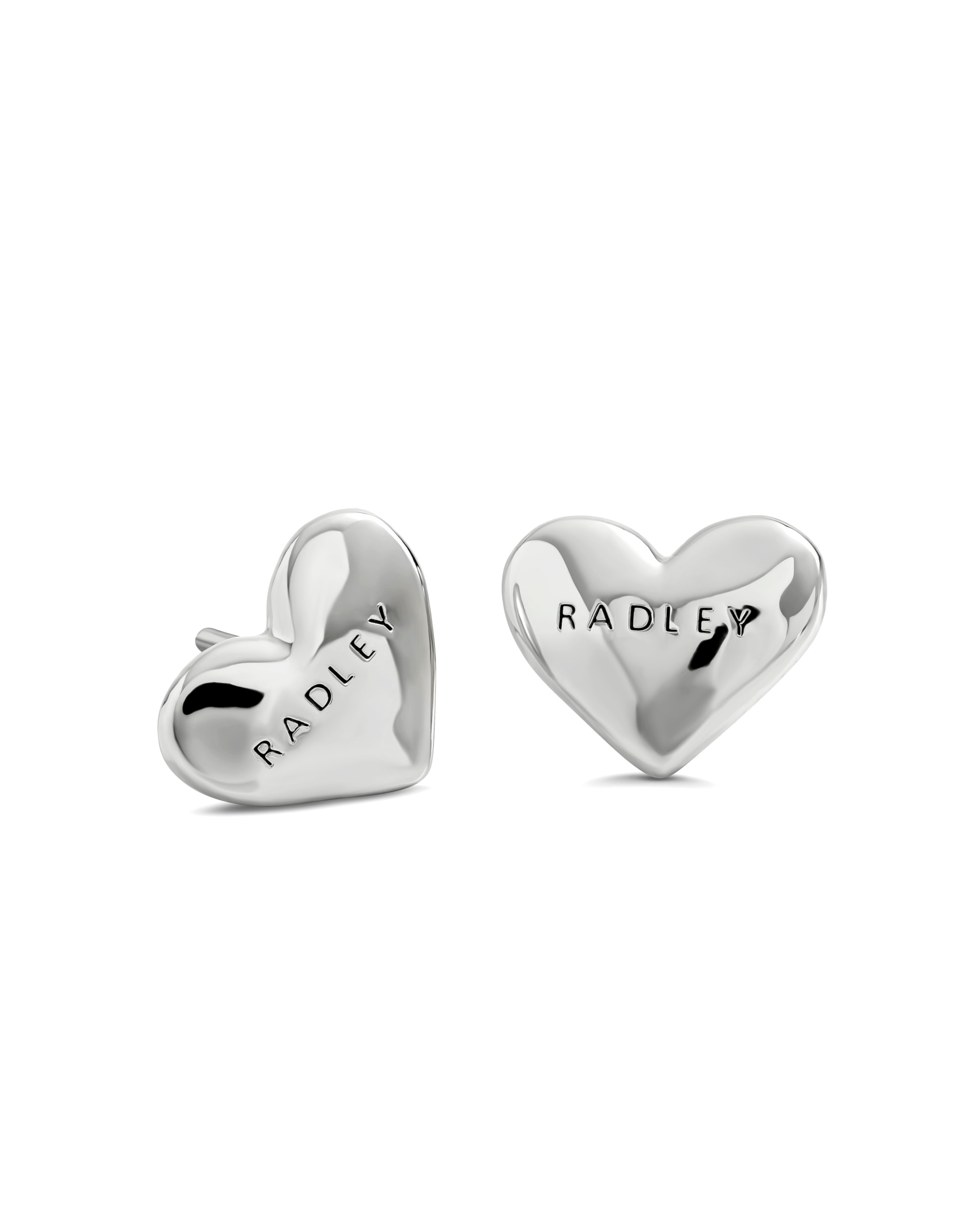 New In - Radley Silver Plated Hammer Heart Studs
