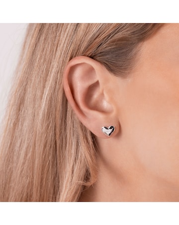 Radley Silver Plated Hammer Heart Studs