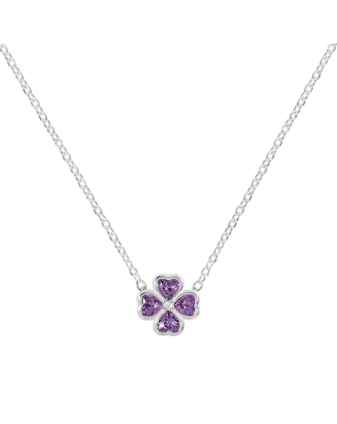 Radley Silver Purple CZ Flower Necklace