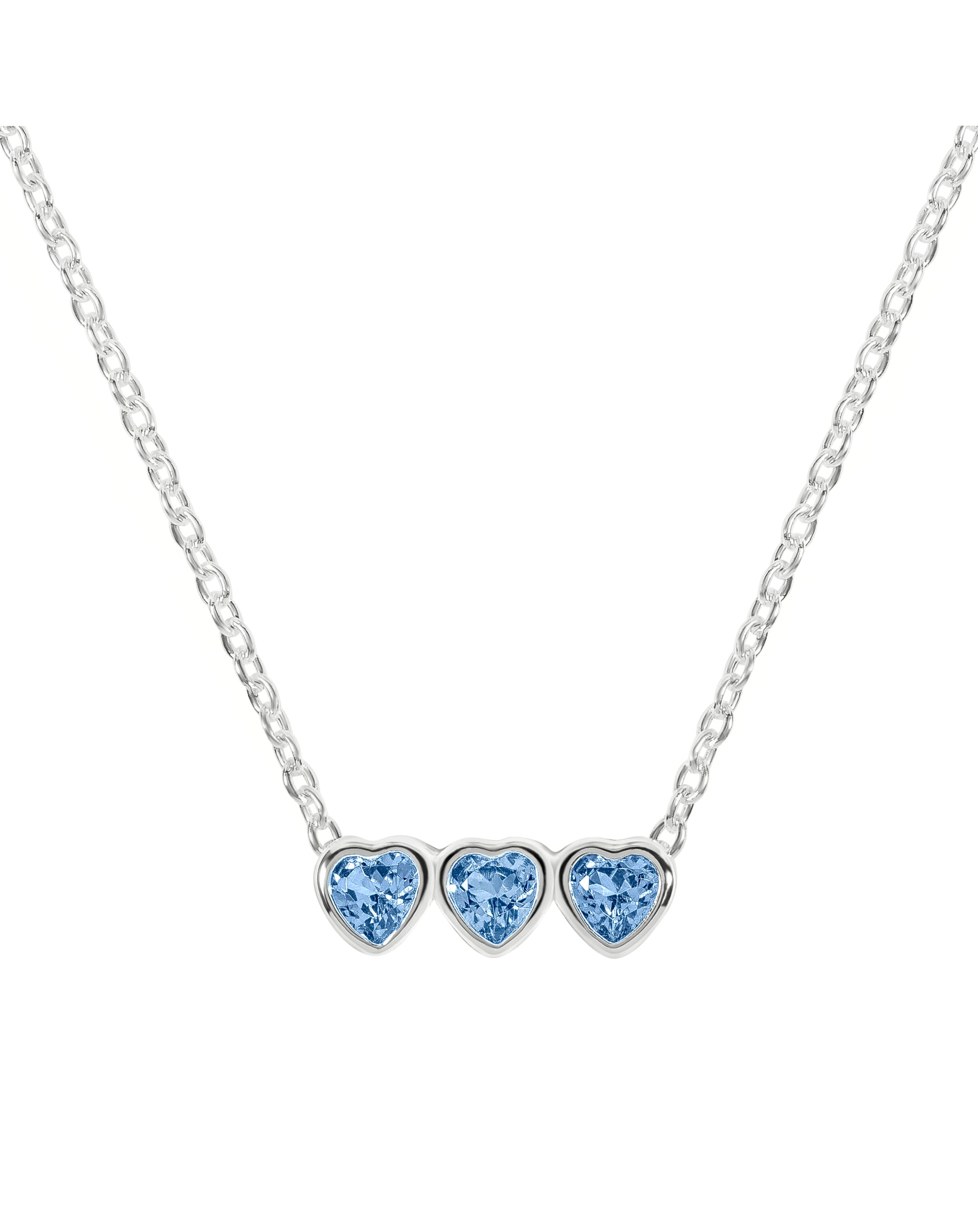 Radley Silver Blue Three Heart Necklace