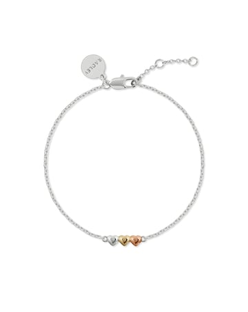 Radley Silver Triple Mix Heart Bracelet