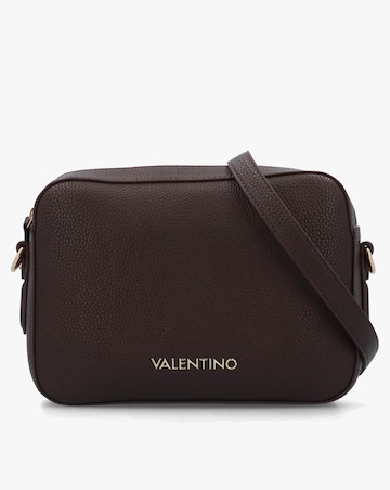 Valentino Bags Brixton II Brown Pebbled Camera Bag