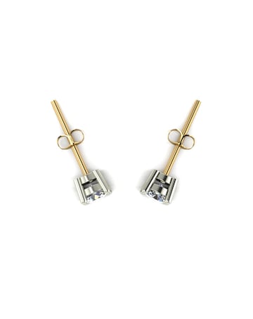 Moissanite 1ct Total 9ct yellow gold Stud Earrings