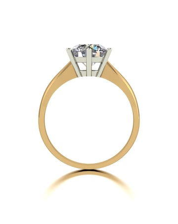 9ct Yellow Gold 2ct eq Moissanite Solitaire Ring