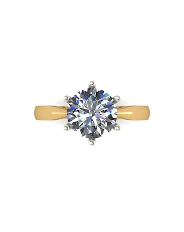 9ct Yellow Gold 2ct eq Moissanite Solitaire Ring