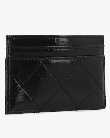 Valentino Bags Wakanda Diamond Quilt Patent Black Card Case