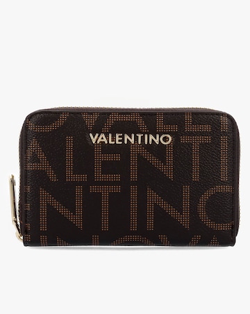 Valentino Bags Regina Brown Monogram Zip Around Purse