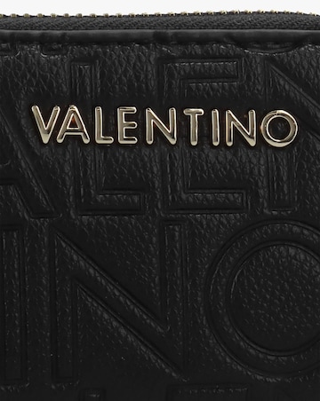 Valentino Bags Pansy Debossed Logo Black Zip Around Purse