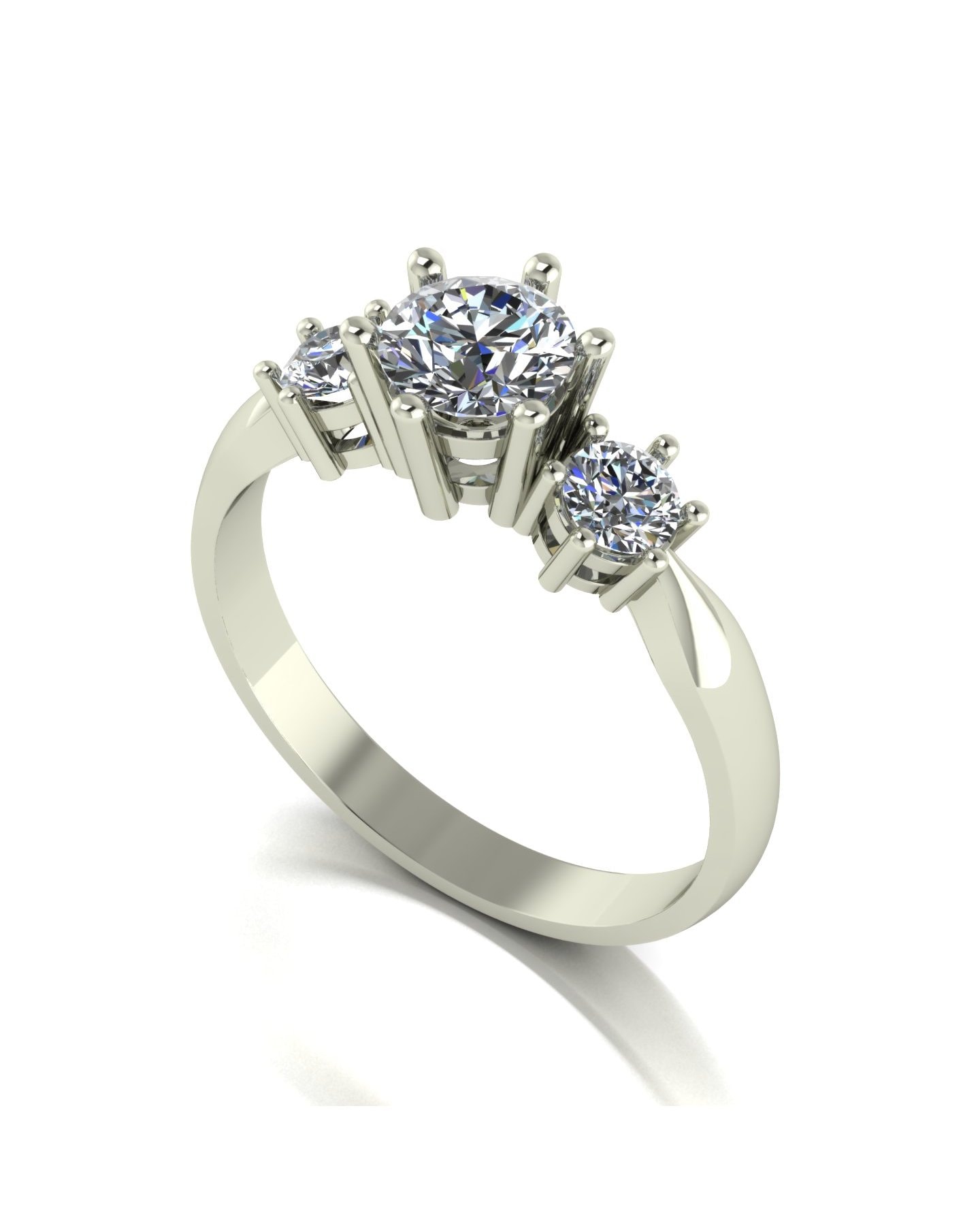 9ct White Gold 1ct Moissanite Ring