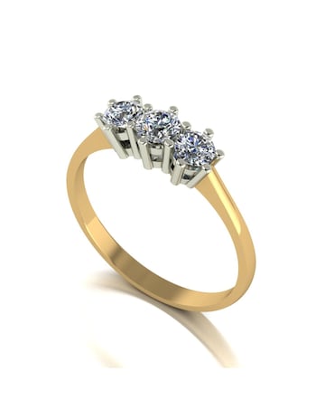 9ct Gold 0.50ct Moissanite Trilogy Ring