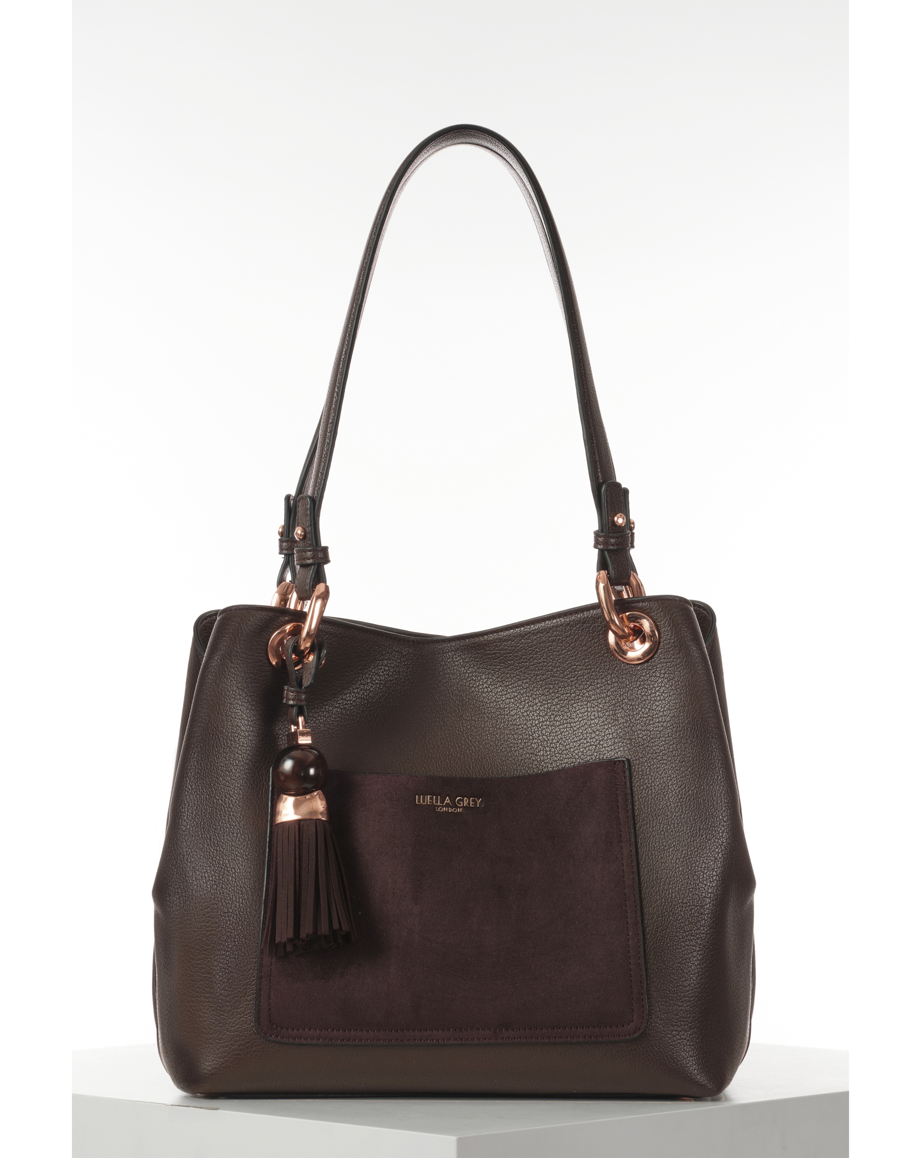 Luella Grey Sienna Chocolate Hobo Tote