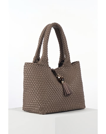 Luella Grey Saskia Peat Large Woven Tote