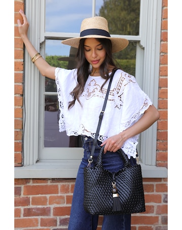 Luella Grey Suky Black Woven Crossbody
