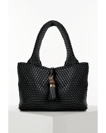 Luella Grey Saskia Black Woven Tote