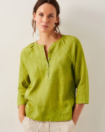 Monsoon Rosa Bib Linen Blouse