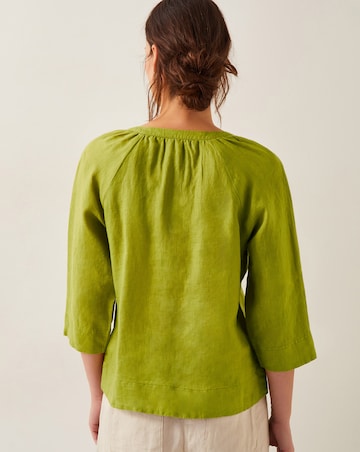 Monsoon Rosa Bib Linen Blouse