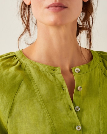 Monsoon Rosa Bib Linen Blouse