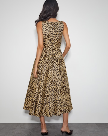 Monsoon Sicily Leopard Print Midi Dress
