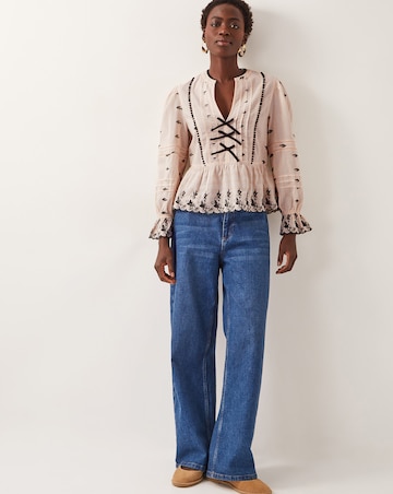 Monsoon Ettie Pintuck Embroidered Blouse