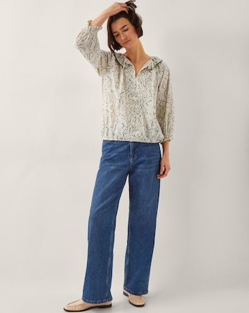 Monsoon Delma Pintuck Frilly Blouse