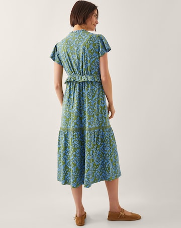 Monsoon Bryony Print Jersey Midi Dress