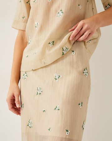 Monsoon Sacha Embroidered Midi Skirt