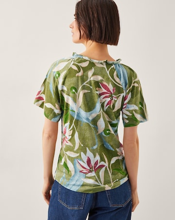 Monsoon Piper Floral Linen-Blend Top