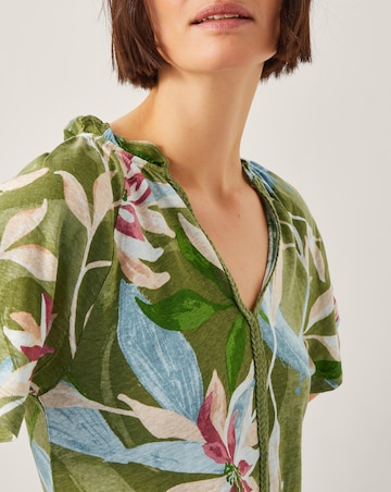 Monsoon Piper Floral Linen-Blend Top
