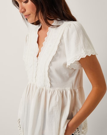 Monsoon Dee Broderie Jersey Top