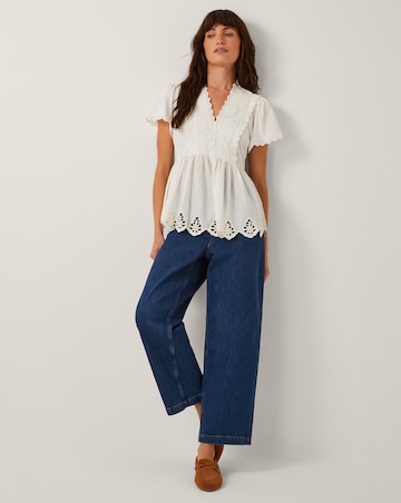 Monsoon Dee Broderie Jersey Top