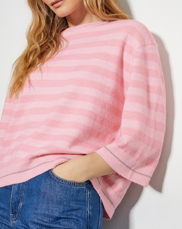 Monsoon Sammi Stripe Crop Sleeve Jumper
