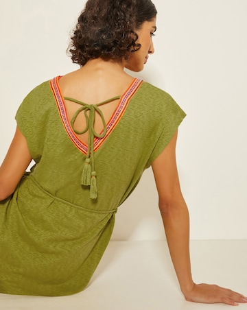 Monsoon Estela Jersey Embroidered Kaftan