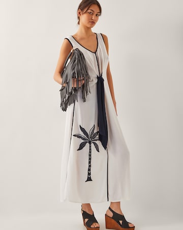 Monsoon Nyla Embroidered Tie Maxi Dress