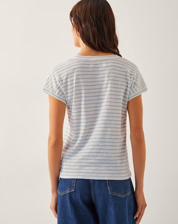 Monsoon Sasha Button Stripe T-Shirt