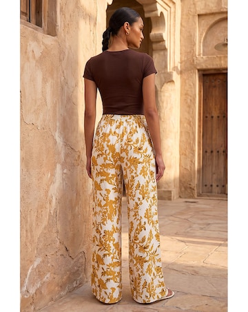 Roman Floral Sparkle Tie Waist Trouser
