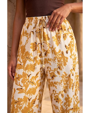 Roman Floral Sparkle Tie Waist Trouser
