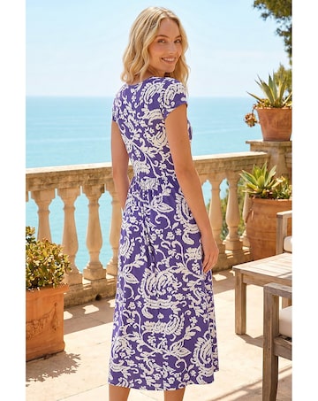 Roman Abstract Print Pocket Midi Dress