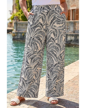 Roman Curve Textured Wide Leg Trousers
