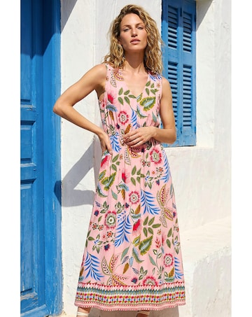 Roman Tropical Floral Midi Dress