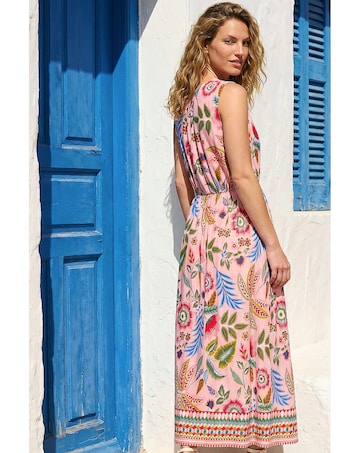 Roman Tropical Floral Midi Dress