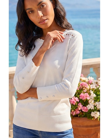 Roman Scalloped Neck Knit Jumper