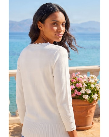 Roman Scalloped Neck Knit Jumper