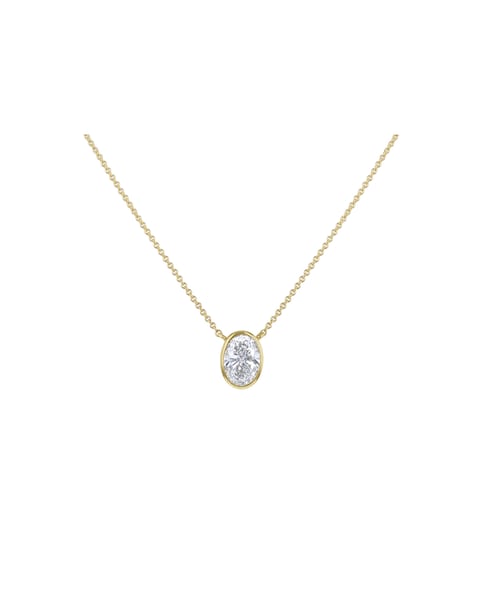 9ct Yellow Gold Lab Diamond 1Ct Necklace