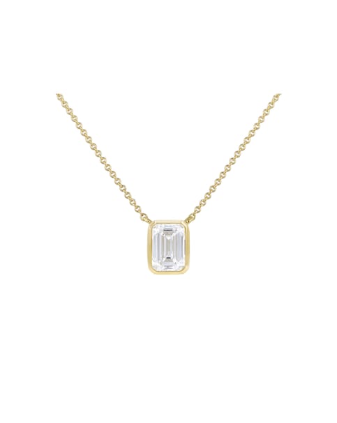 9ct Yellow Gold Lab Diamond 1Ct Necklace