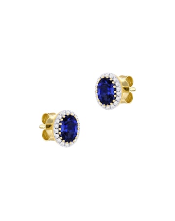 9ct Yellow Gold Lab Diamond Sapphire Er